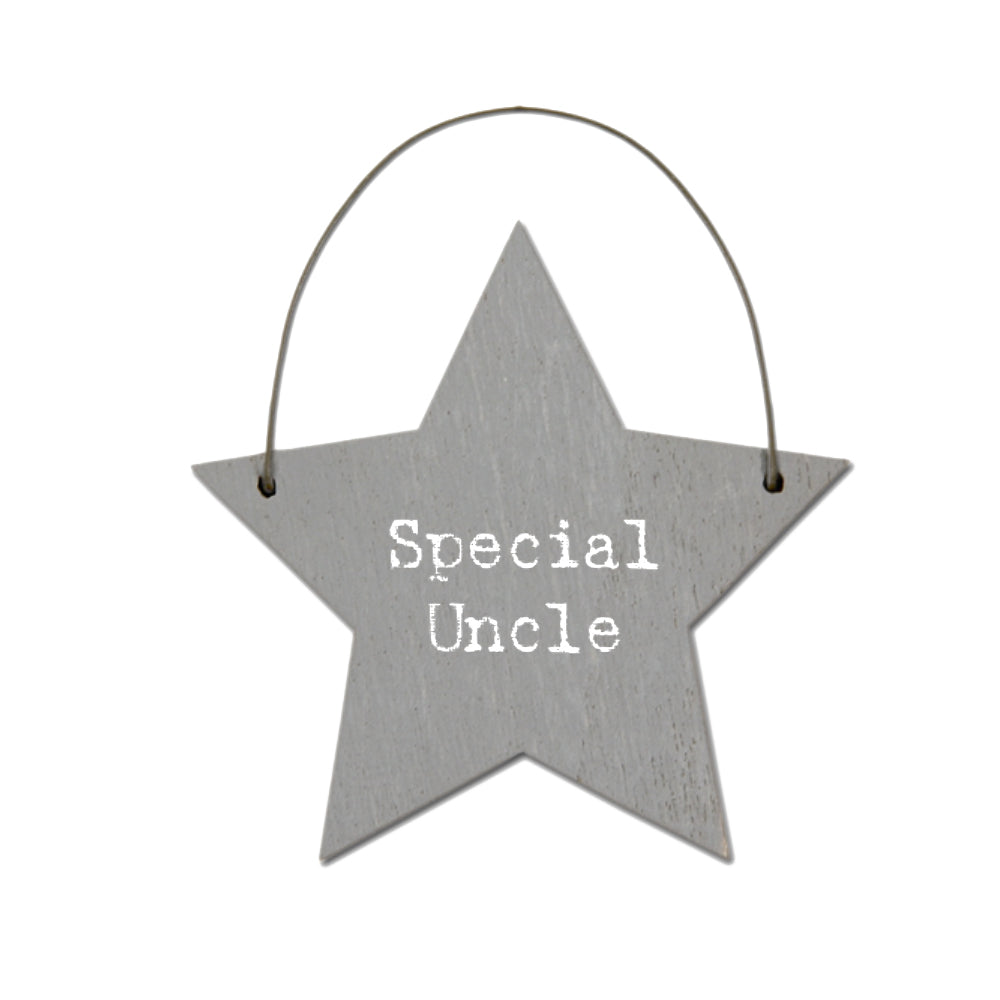 Special Uncle - Mini Wooden Hanging Star | Cracker Filler | Little Gift