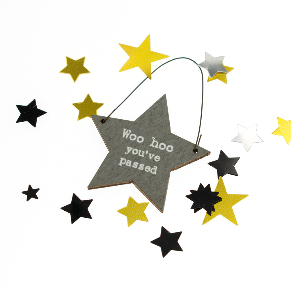 Woo Hoo You've Passed Mini Star Hanger & Confetti Bag | Cracker Filler | Little Gift