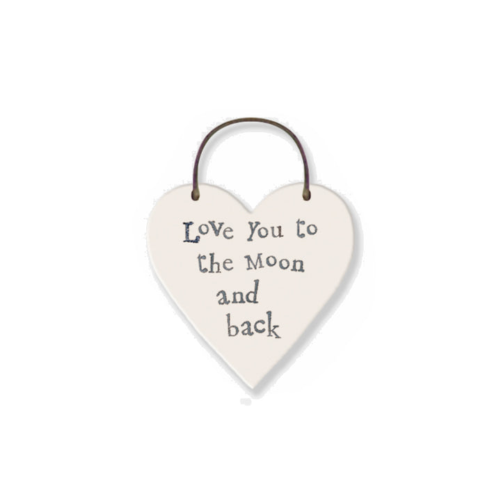 Love You to the Moon & Back - Mini Wooden Hanging Heart | Cracker Filler | Mini Gift