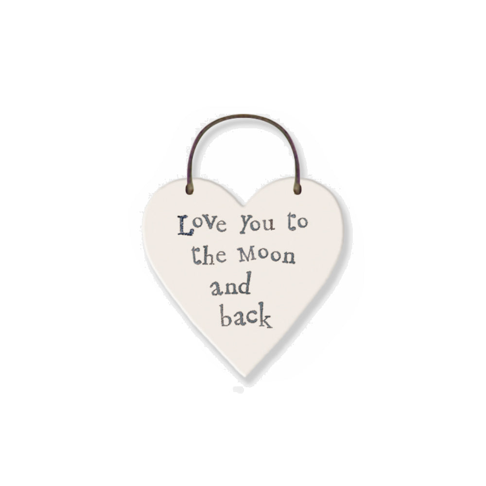 Love You to the Moon & Back - Mini Wooden Hanging Heart | Cracker Filler | Little Gift