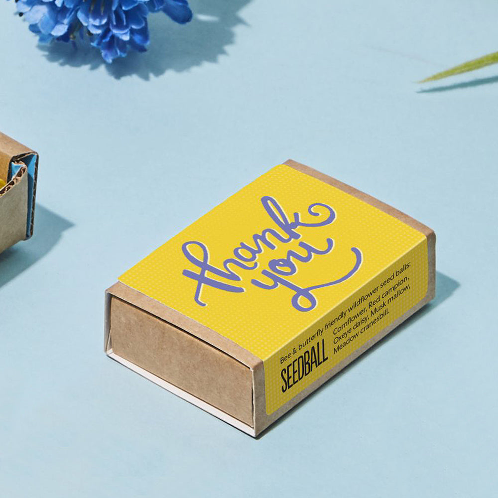 Thank You | Seedball Matchbox | Cracker Filler | Little Gift