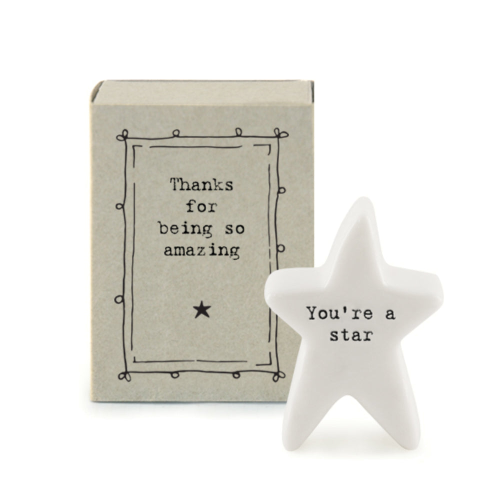Thanks For Being So Amazing | Ceramic Star | Cracker Filler | Matchbox Little Gift