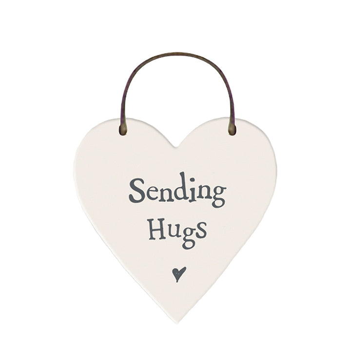 Sending Hugs Mini Wooden Hanging Heart | Cracker Filler | Mini Gift