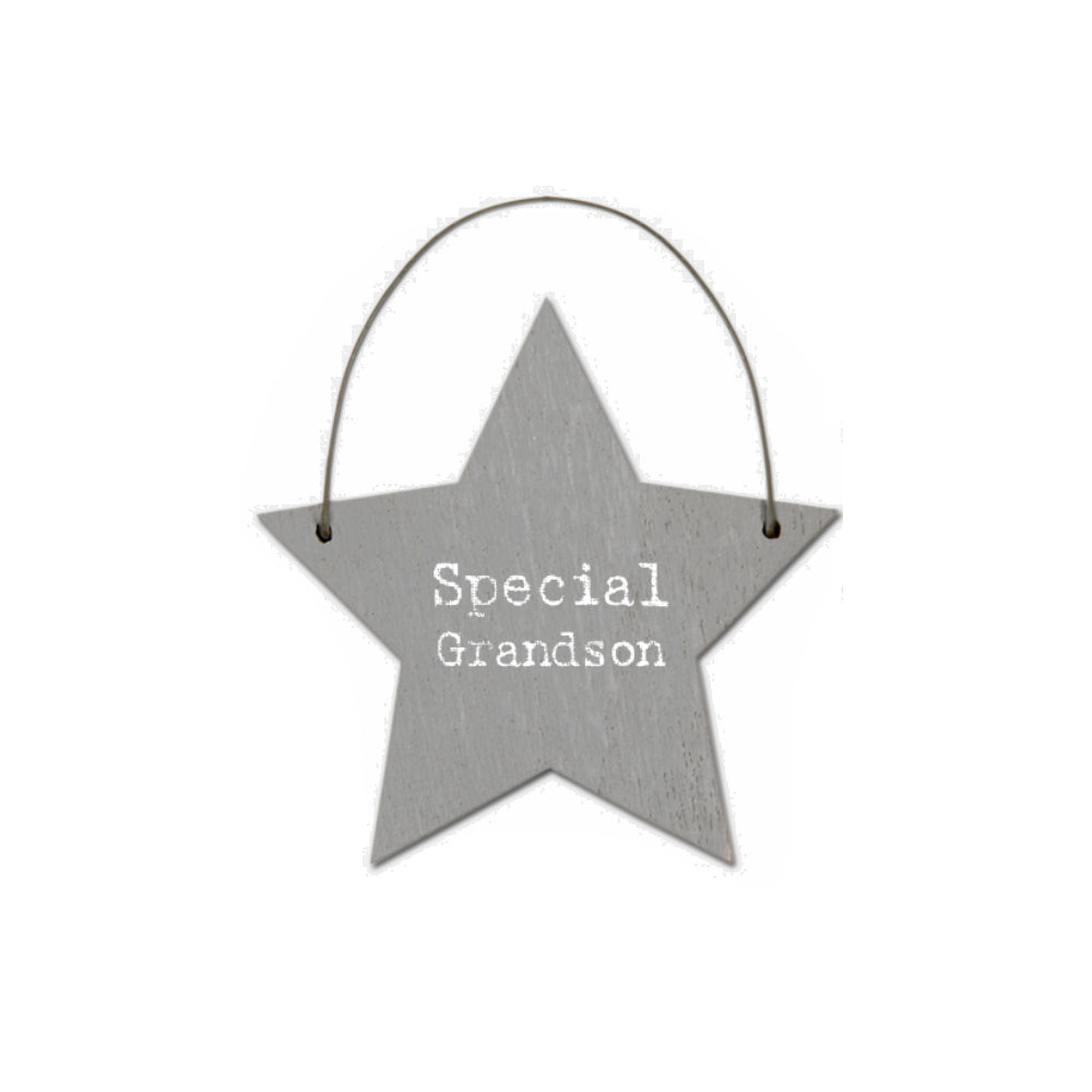Special Grandson - Mini Wooden Hanging Star | Cracker Filler | Little Gift