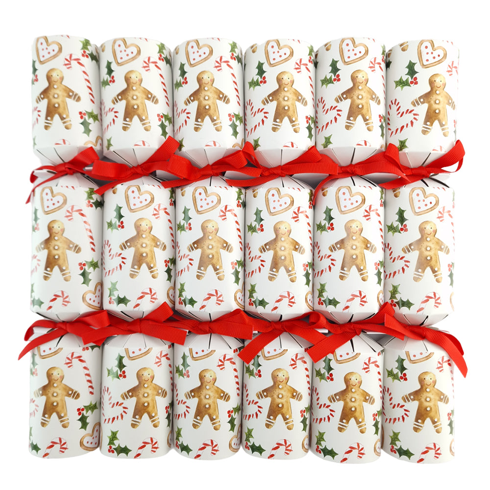 Christmas Gingerbread Crackers | Box of 6 | Plastic Free | Ready Made | Gisela Graham