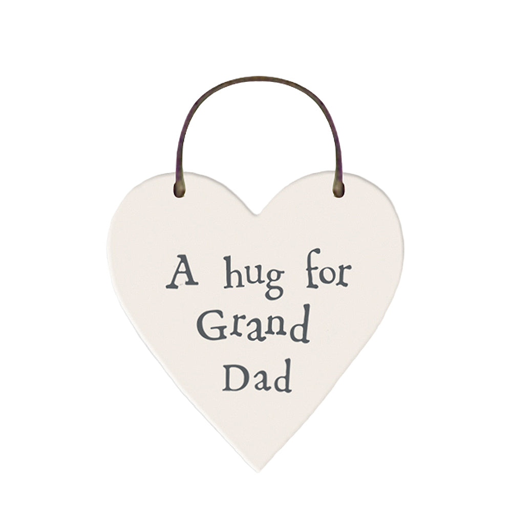 A Hug For Grand Dad Mini Wooden Hanging Heart | Cracker Filler | Mini Gift