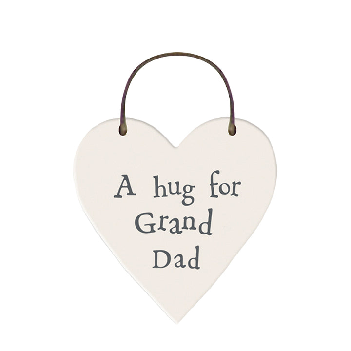 A Hug For Grand Dad Mini Wooden Hanging Heart | Cracker Filler | Mini Gift
