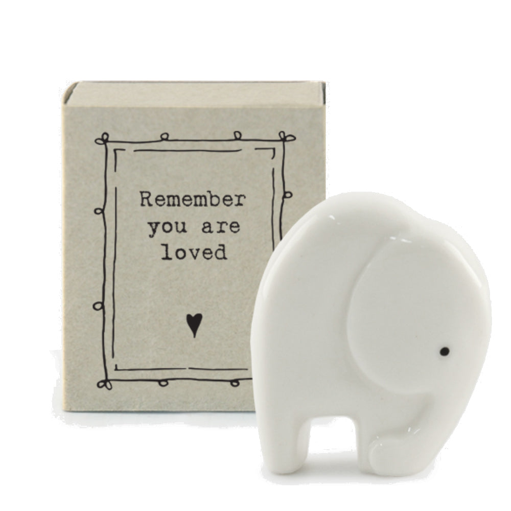 Remember You are Loved | Ceramic Elephant | Cracker Filler | Matchbox Little Gift