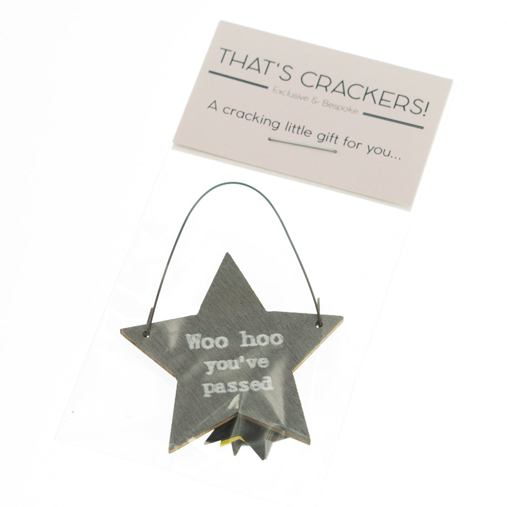 Woo Hoo You've Passed Mini Star Hanger & Confetti Bag | Cracker Filler | Little Gift