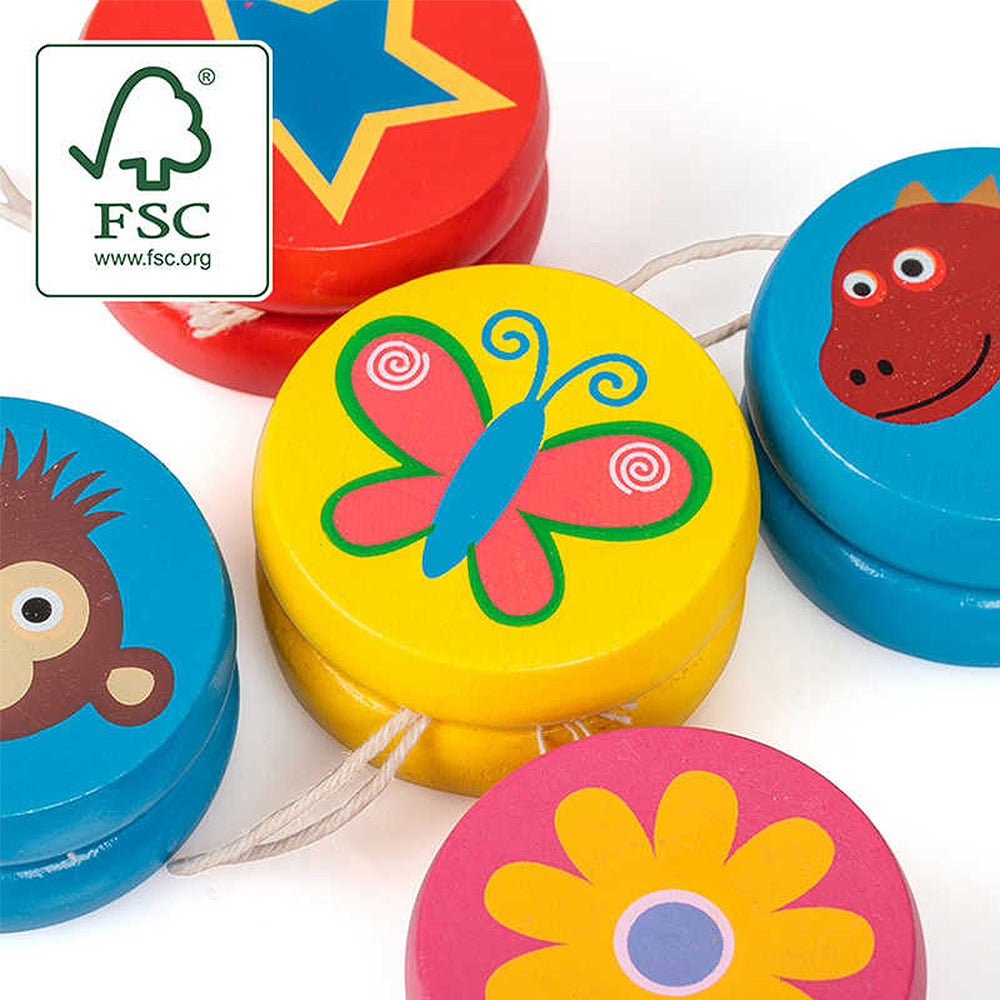 Mini Colourful Wooden Yo Yo for Kids | Single | Little Gift | Cracker Filler