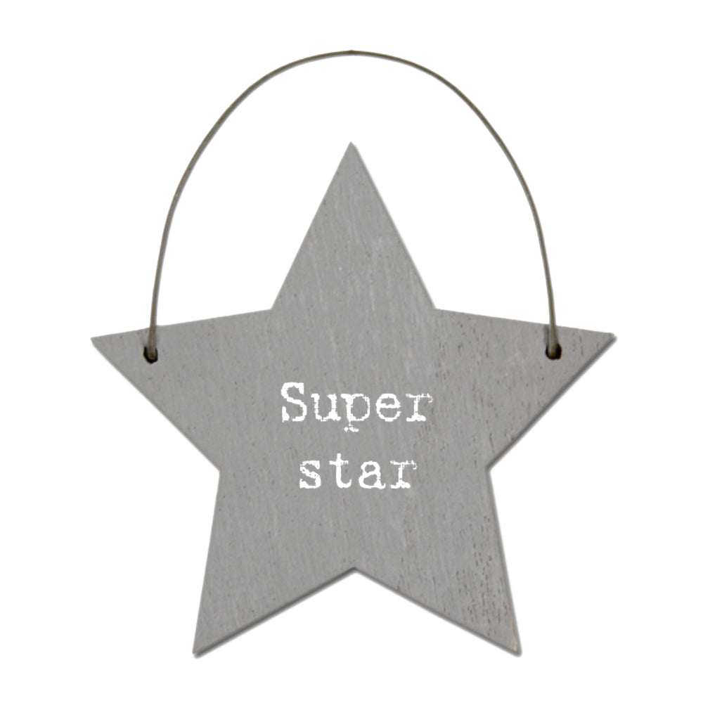 Mini Grey Wooden Hanging Heart | Super Star | Cracker Filler | Mini Gift