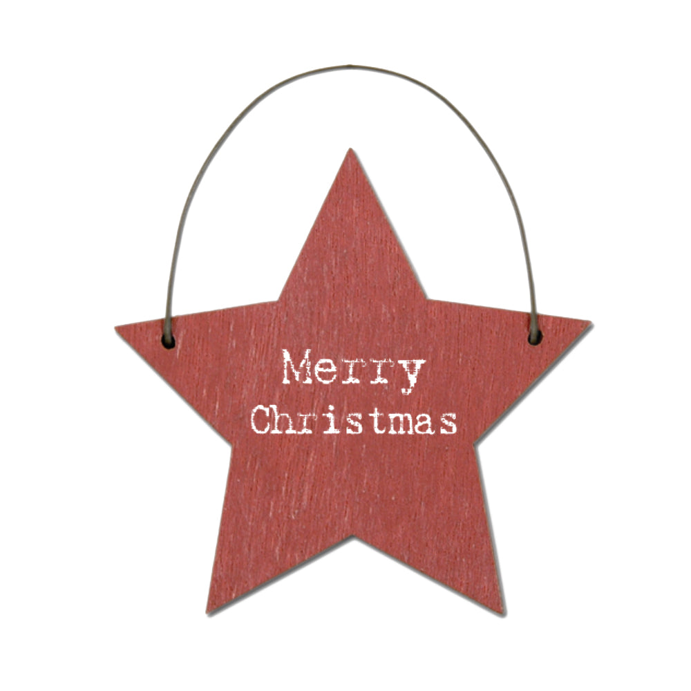 Merry Christmas - Mini Wooden Hanging Star | Cracker Filler | Mini Gift