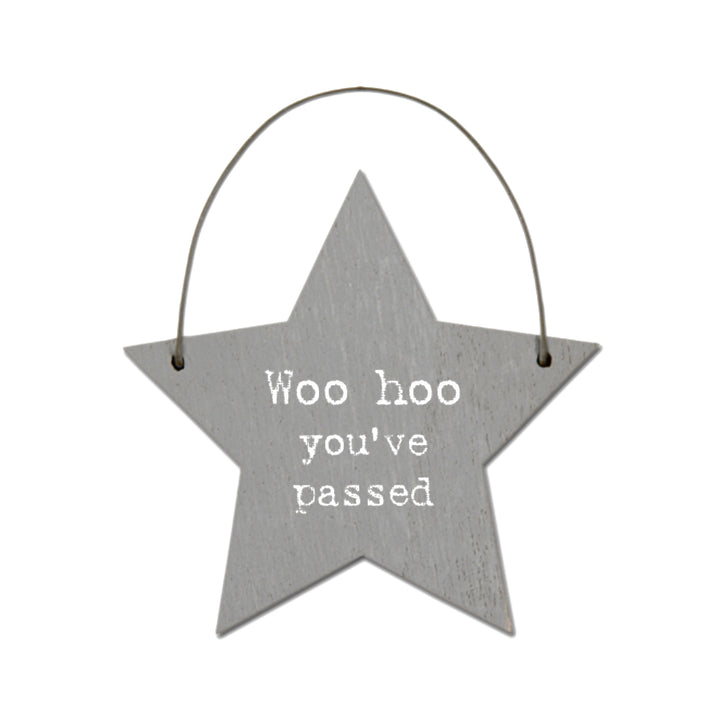 Woo Hoo You've Passed - Mini Wooden Hanging Star | Cracker Filler | Mini Gift