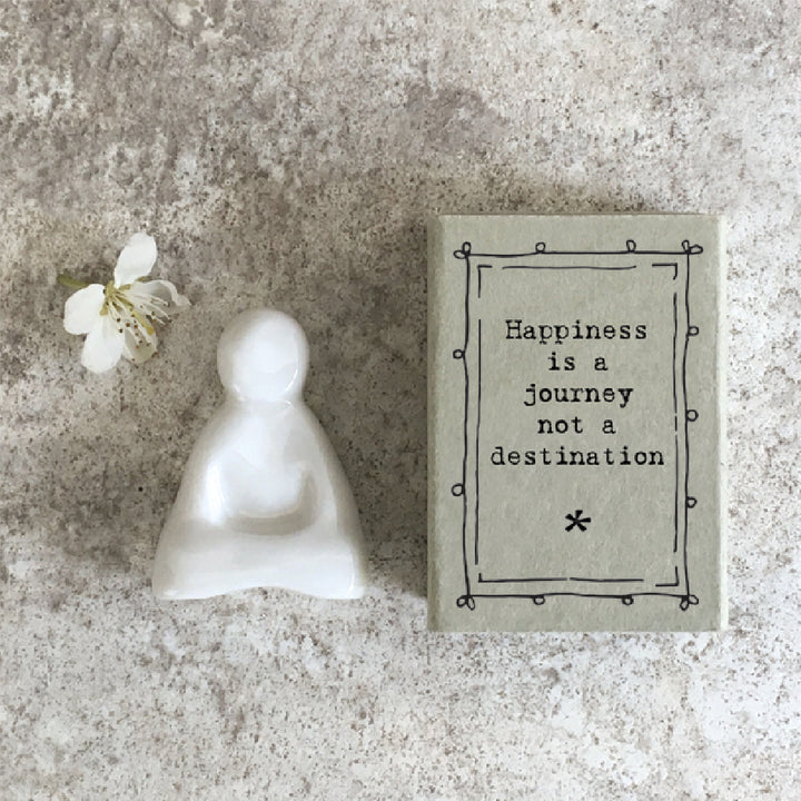 Happiness Is A Journey Not A Destination | Ceramic Budha | Cracker Filler | Mini Gift