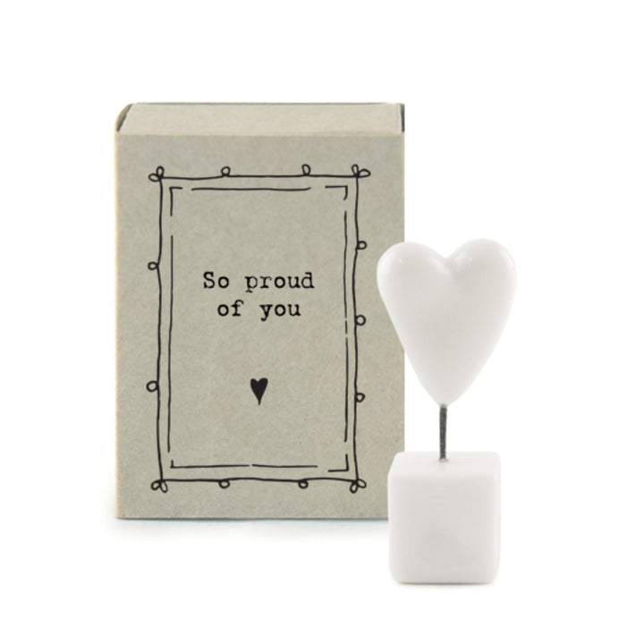 So Proud of You | Ceramic Heart on Stand | Cracker Filler | Matchbox Little Gift
