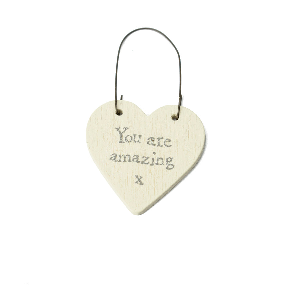 You Are Amazing - Mini Wooden Hanging Heart | Cracker Filler | Mini Gift