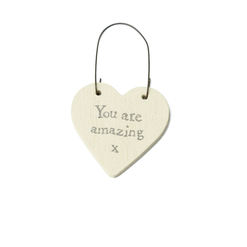You Are Amazing - Mini Wooden Hanging Heart | Cracker Filler | Little Gift