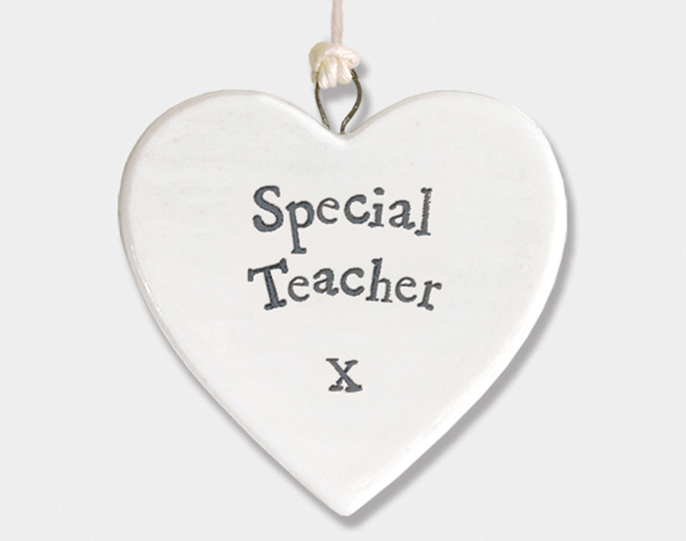 Special Teacher Hanging Porcelain Heart | Cracker Filler | Mini Gift