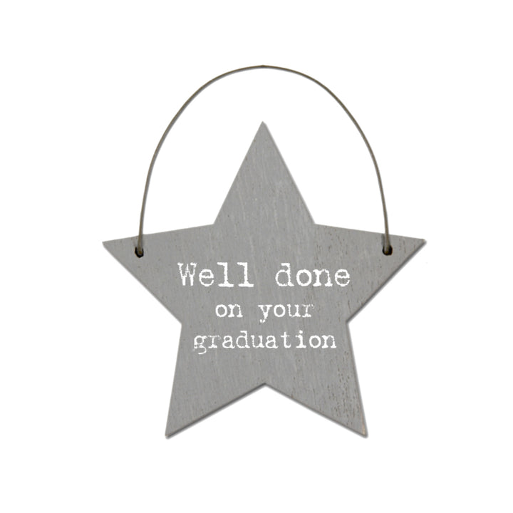 Well Done on Your Graduation - Mini Wooden Hanging Star | Cracker Filler | Mini Gift