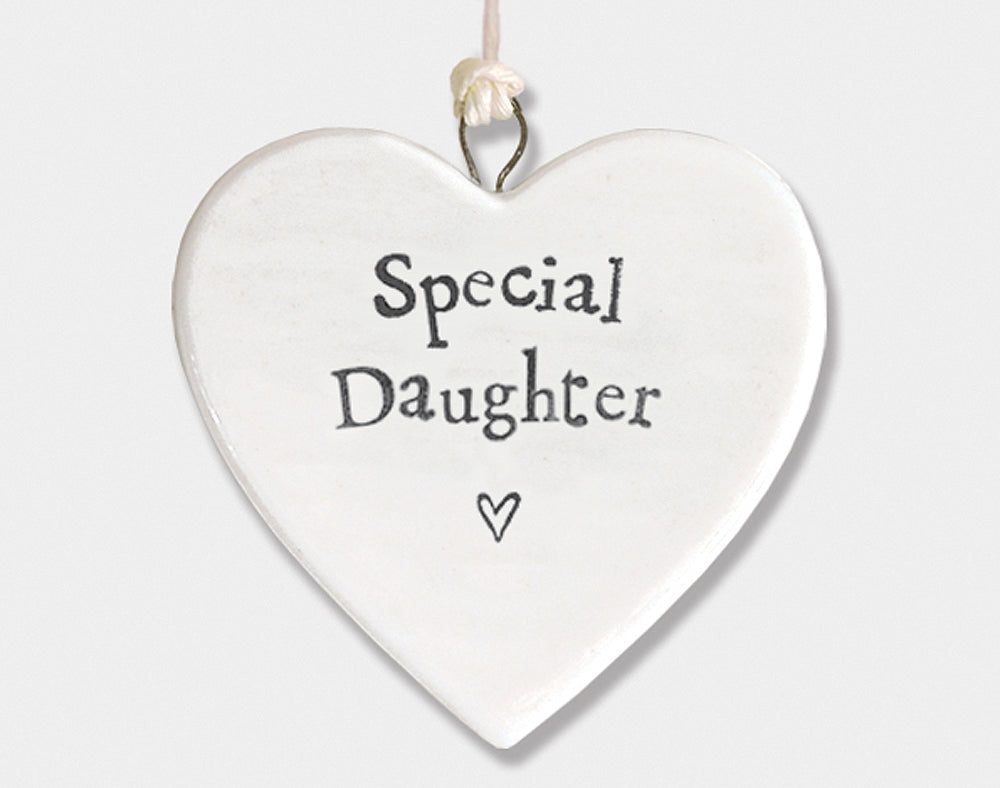 Special Daughter Hanging Porcelain Heart | Cracker Filler | Little Gift