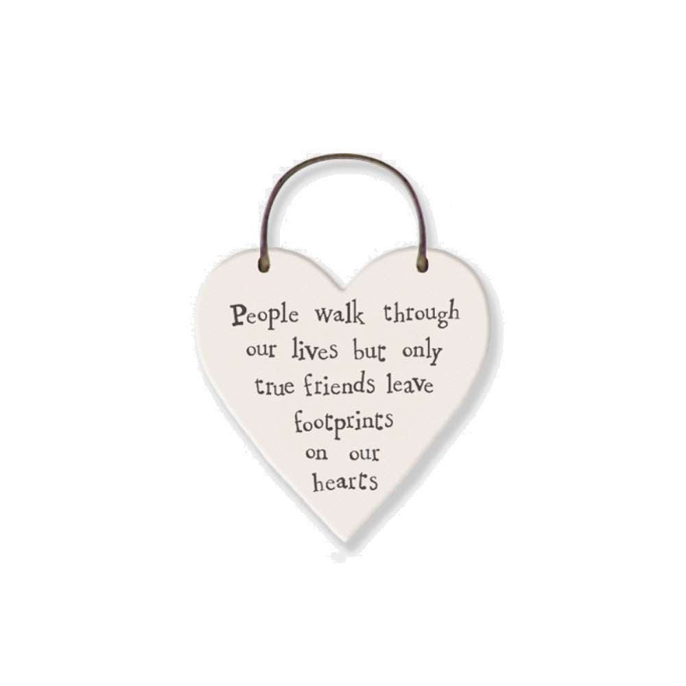 Friends Leave Footprints on Our Hearts - Mini Hanging Heart | Cracker Filler | Little Gift