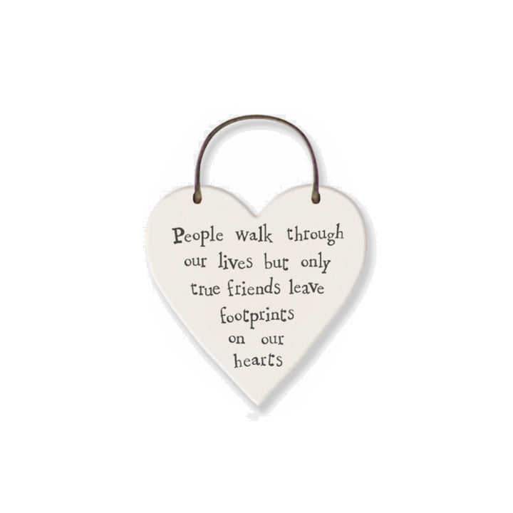 Friends Leave Footprints on Our Hearts - Mini Hanging Heart | Cracker Filler | Little Gift