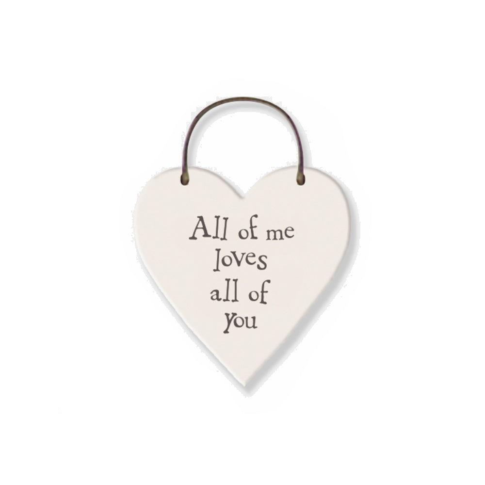 All of Me Loves All of You - Mini Wooden Hanging Heart | Cracker Filler | Little Gift