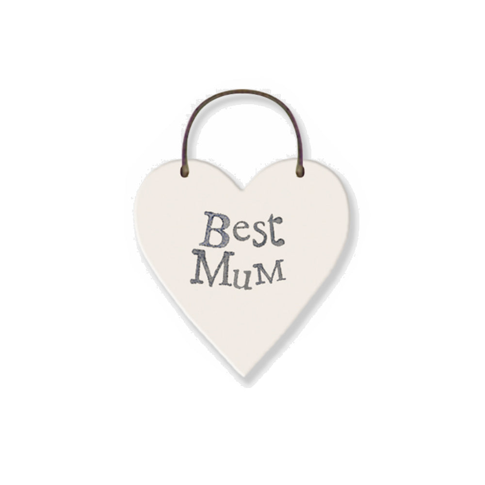 Best Mum - Mini Wooden Hanging Heart | Cracker Filler | Mini Gift
