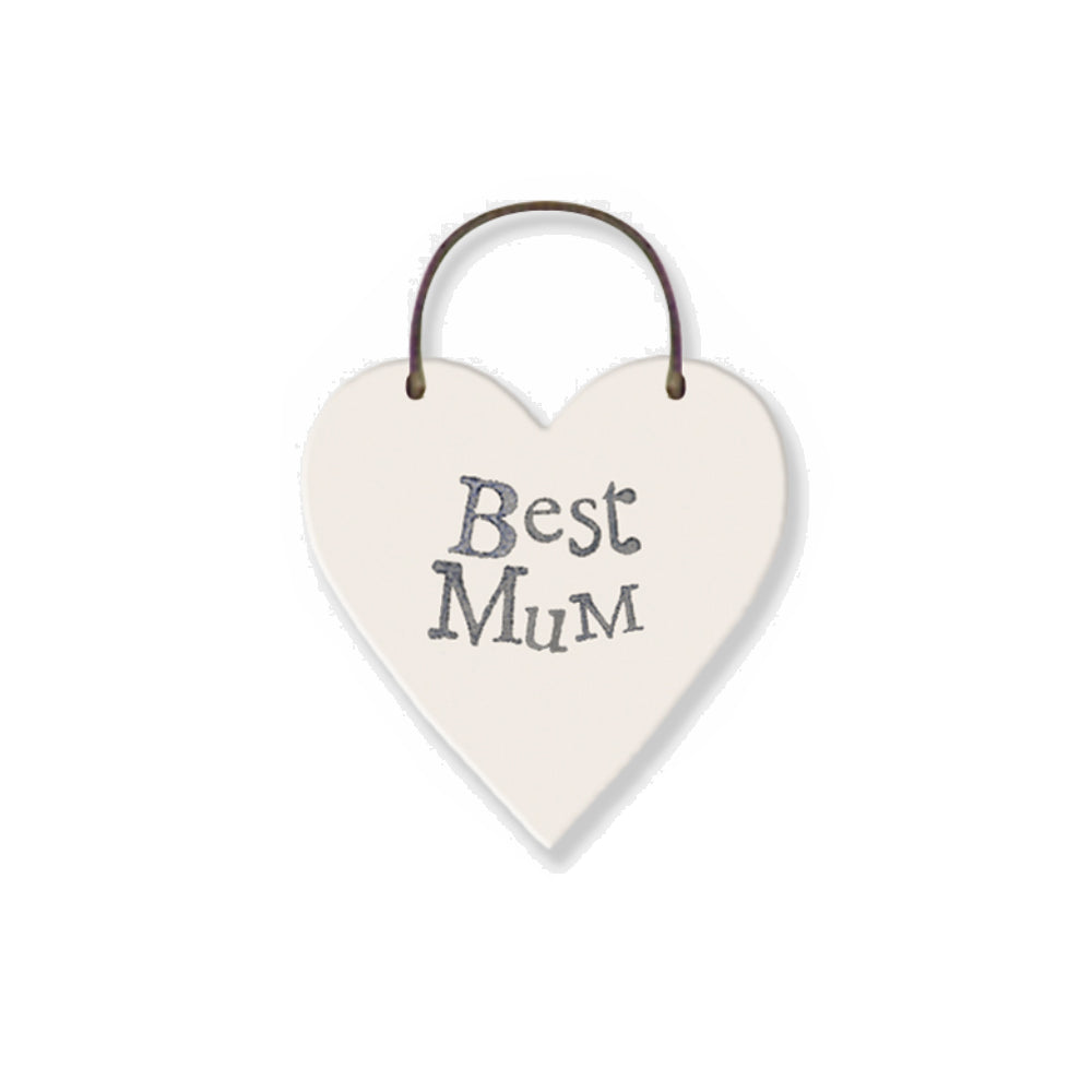 Best Mum - Mini Wooden Hanging Heart | Cracker Filler | Little Gift