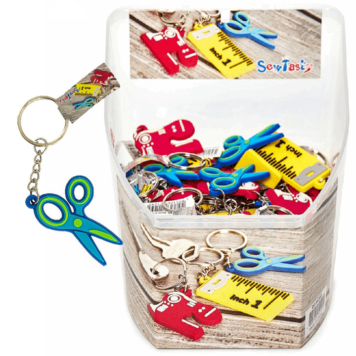 Single Sewing & Haberdashery Themed Rubber Keyring | Cracker Filler | Mini Gift