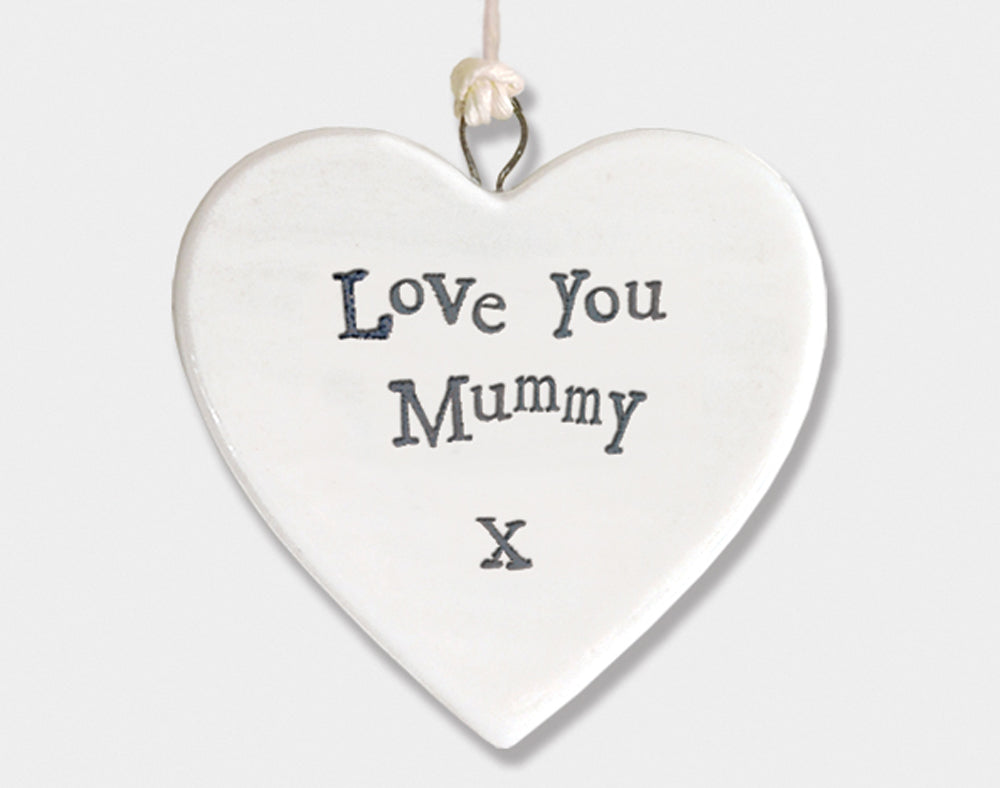 Love You Mummy Hanging Porcelain Heart | Cracker Filler | Mini Gift