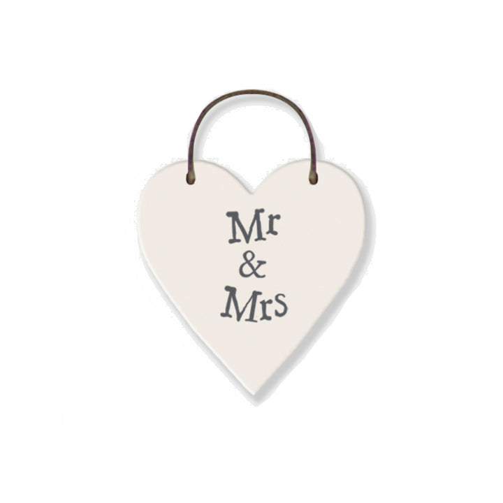 Mr & Mrs - Mini Wooden Hanging Heart | Cracker Filler | Mini Gift