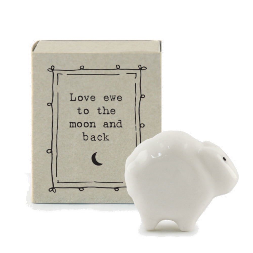 Love Ewe To The Moon and Back | Ceramic Sheep | Cracker Filler | Mini Gift